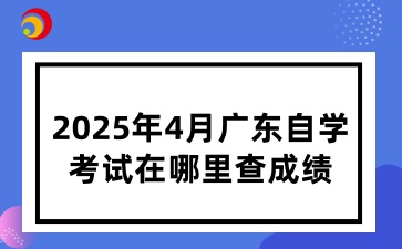 2025年4月广东省自学考试在哪里查成绩