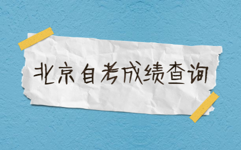 北京朝阳区自考怎么查询成绩
